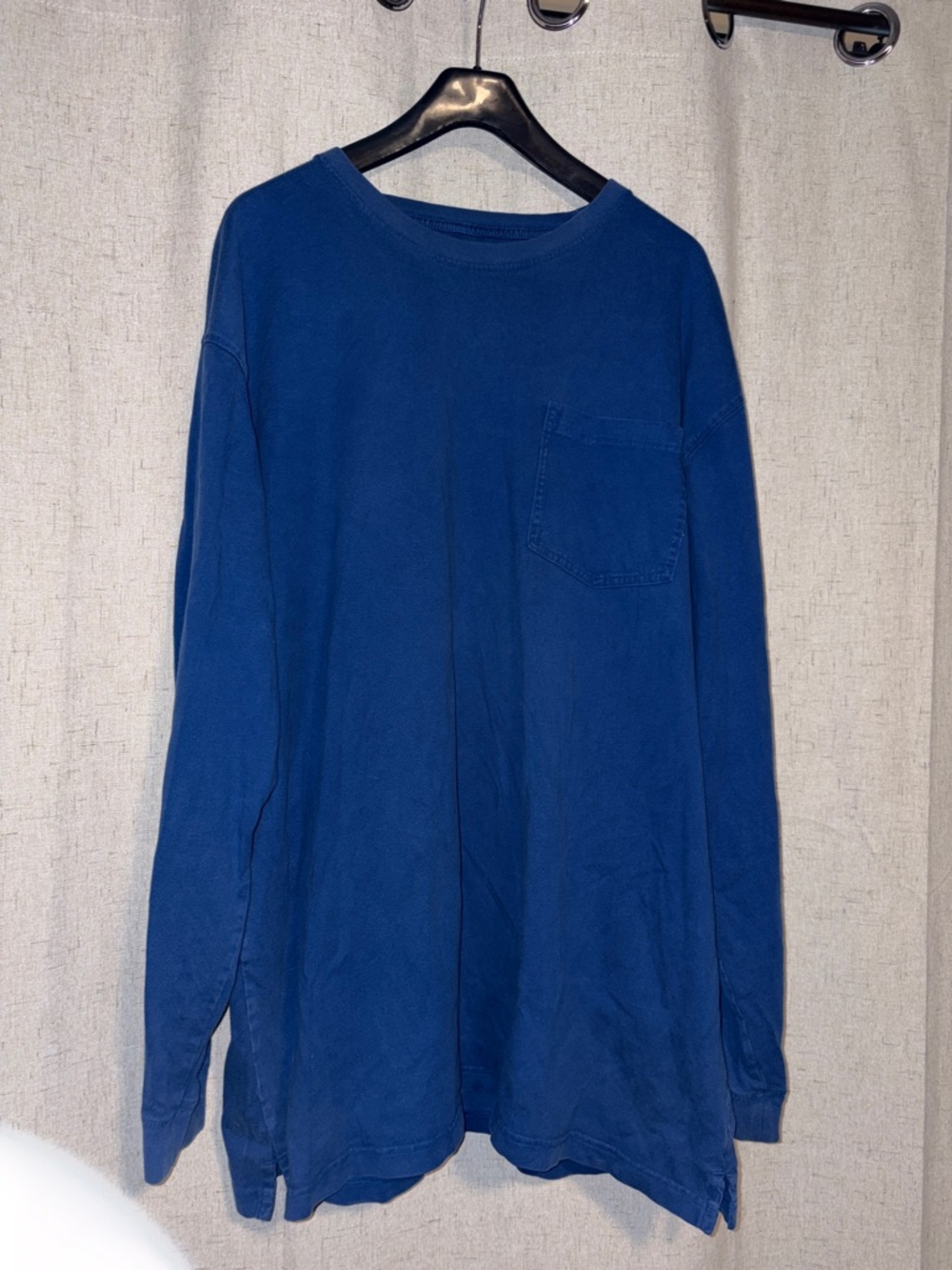 Duluth Trading Co Blue Long-Sleeve Pocket Tee